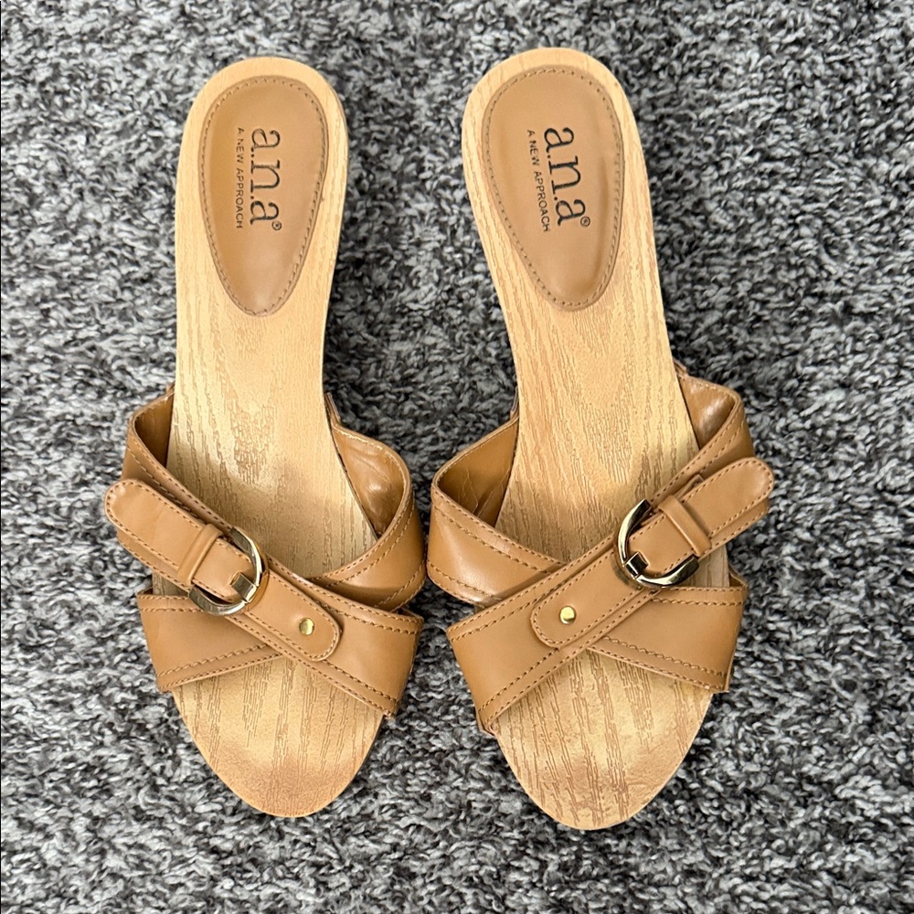a.n.a Brown Women's Sandals with Buckle